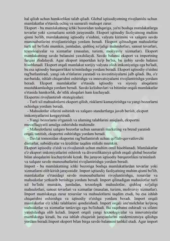 Xalqaro savdoni rivojlantirishning innovatsion yo'nalishlari 3