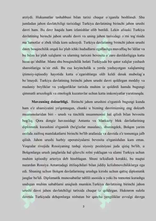 BIRINCHI JAHON URUSHI DAVRIDA TURKIYA VA UNING URUSHGA QO’SHILISHI 3