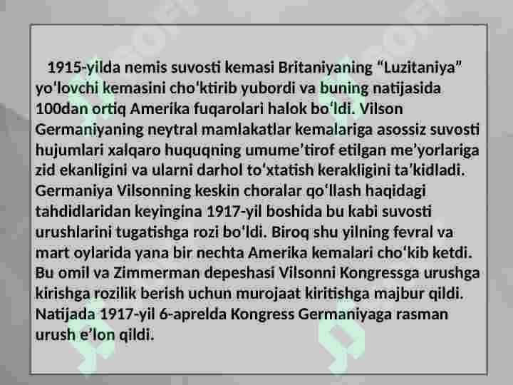 Amerika Qo'shma Shtatlarining Birinchi Jahon urushidan so‘ng iqtisodiy rivojlanishi 7
