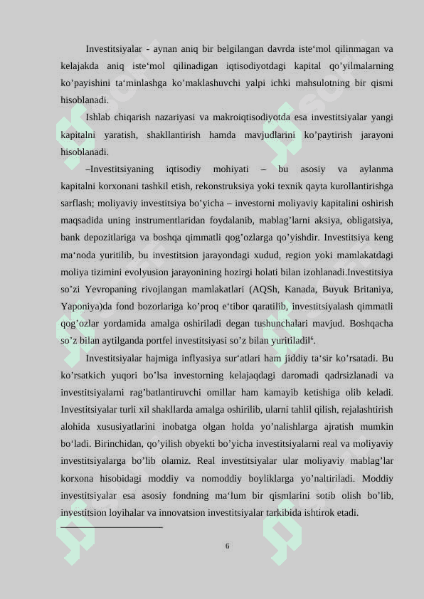 Iqtisodiyotning real sektoriga investitsiyalar jalb etish yo’llari. 6