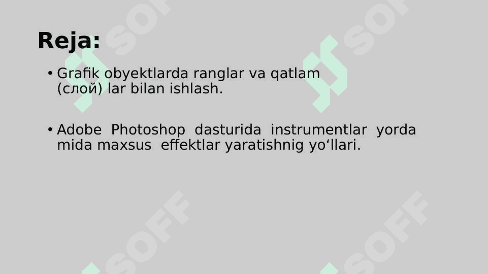 Adobe Photoshop dasturida turli effektlar hosil qilish 2