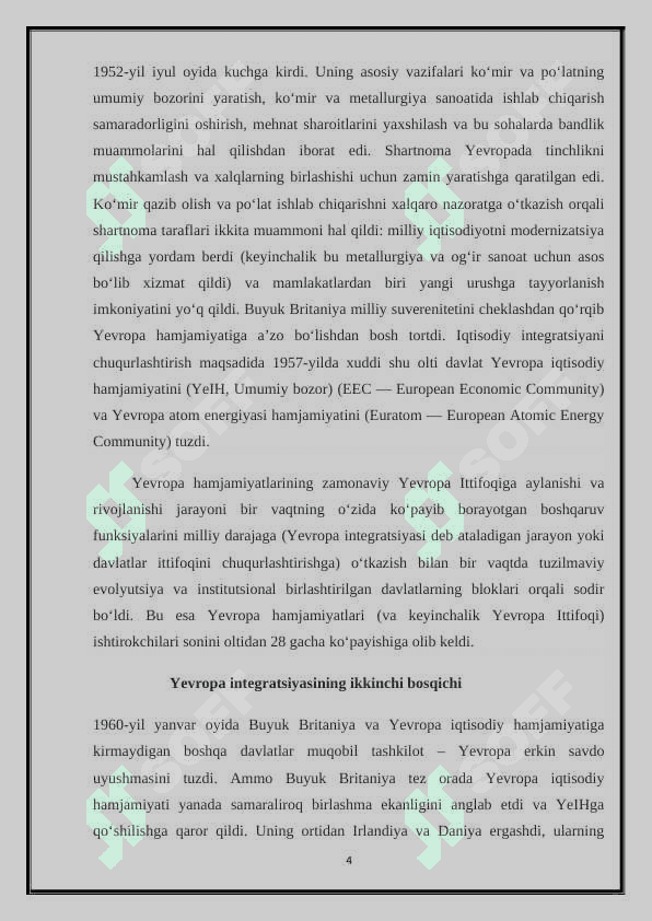 Yevropa ittifoqi mintaqalari iqtisodiy rivojlanish siyosati va amalga oshirish yo’llari 4