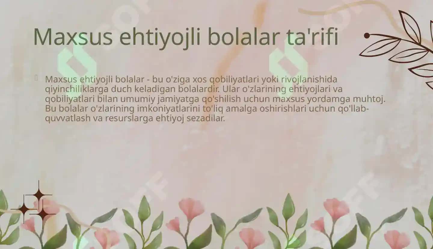 Inklyuziv sinfxona: "Turli qobiliyatga ega bolalar bilan ishlash strategiyalari. (Maxsus ehtiyojli bolalarni jamiyatga qoʻshish, ularga yordam berish." 4