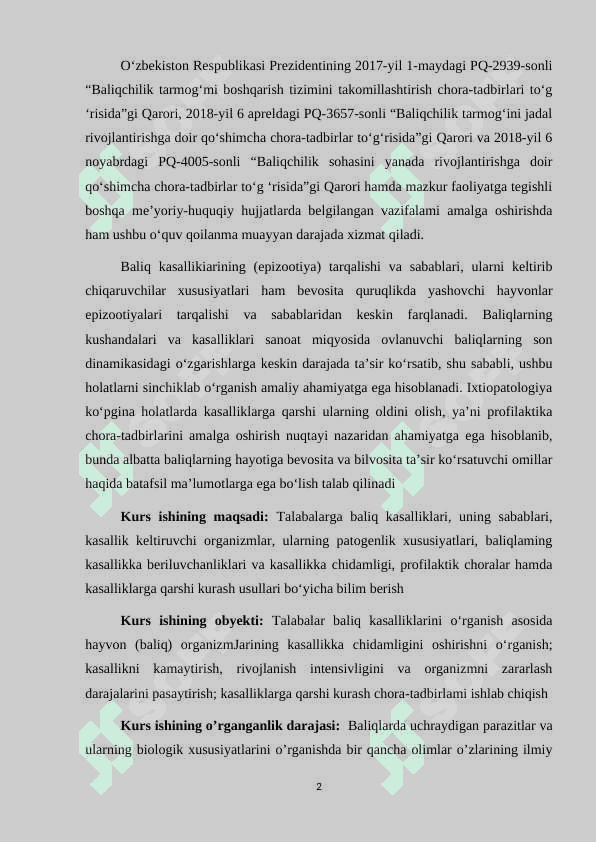 Baliqlarda uchraydigan parazitlar va ularning biologik xususiyatlari 2
