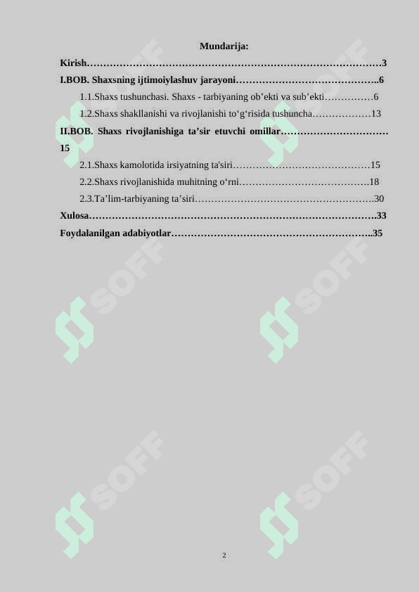 Ijtimoiylashuvga ta’sir etuvchi omillar. Shaxs ijtimoiylashuviga siyosiy, iqtisodiy va ekologik omillarning ta’siri 2