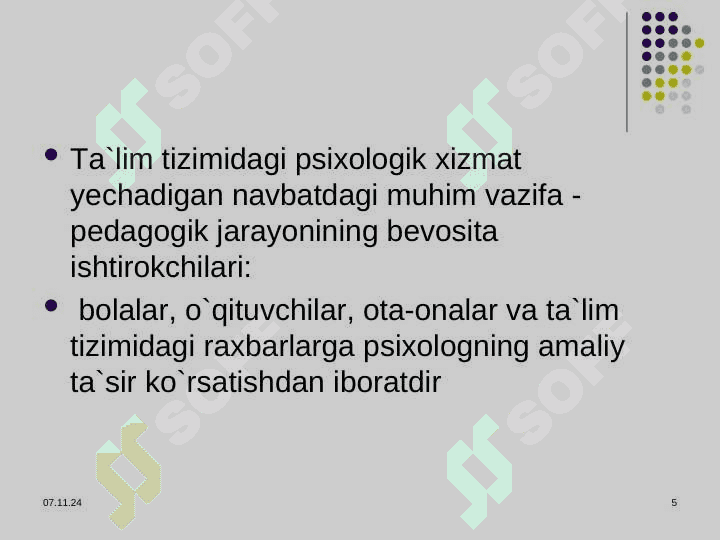 Umum ta’lim o’rta maktablarida psixologik xizmatning o’ziga xos jixatlari 5