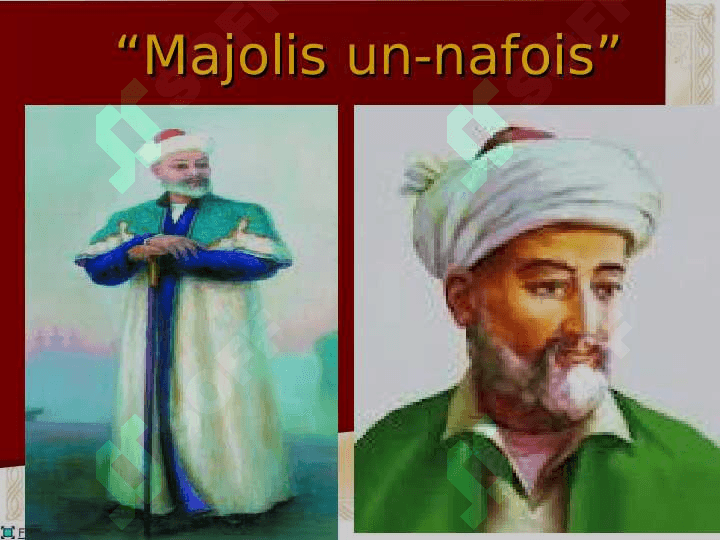 A.Navoiyning MAJOILIS UN-NAFOIS asaridagi turkiy ijodkorlar haqida taqdimot tayyorlang. 3