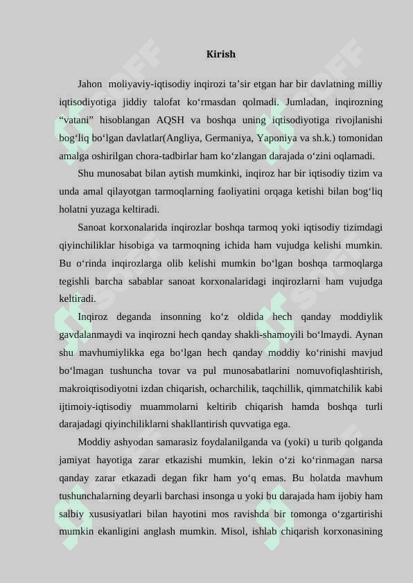 JAHON MOLIYAVIY INQIROZINING VUJUDGA KELISH SABABLARI 2
