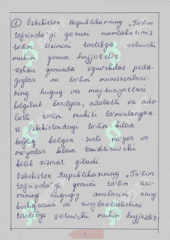 O'zbekiston Respublikasi ta'lim to'g'risidagi qonuni 2