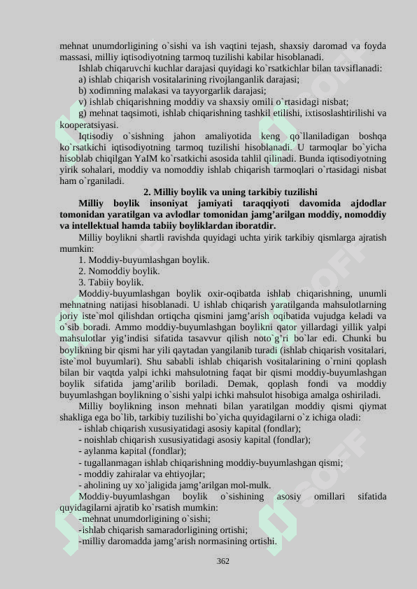 IQTISODIY O`SISH, MILLIY BOYLIK. IQTISODIY MUTANOSIBLIK VA IQTISODIYOTNING SIKLLILIGI 4