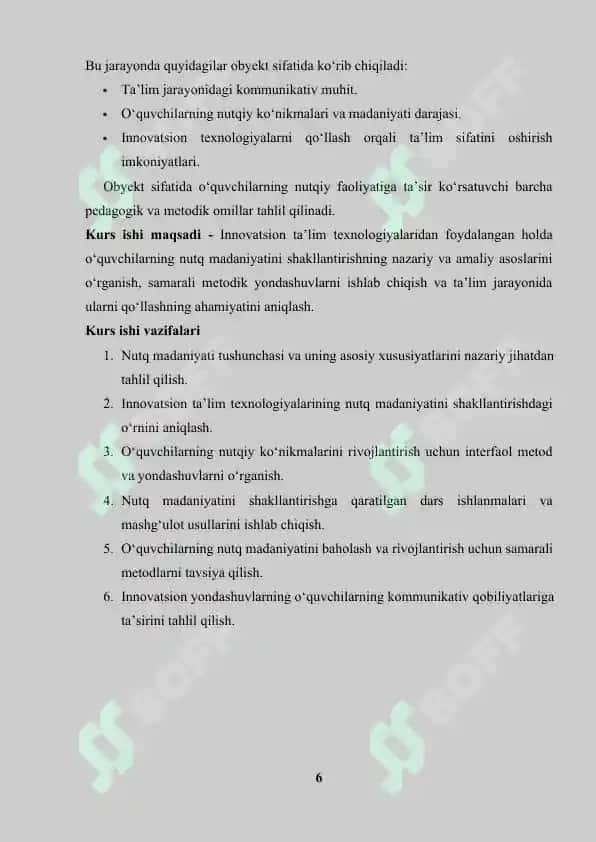 "Innovatsion ta'lim sharoitida o‘quvchilarning nutq madaniyatini shakllantirish metodikasi" 6