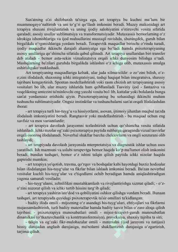 Art terapiya va ularning turlari 3