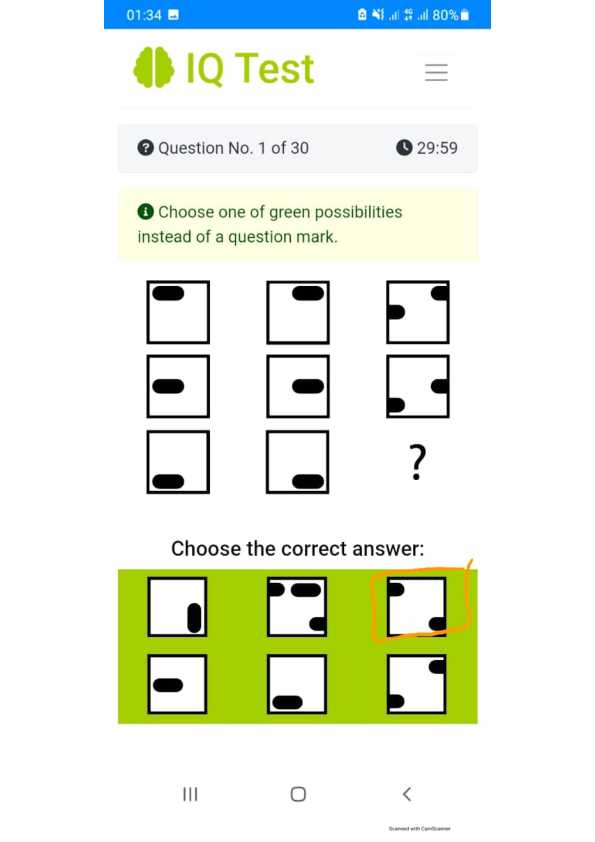 argos IQ test javoblari bilan