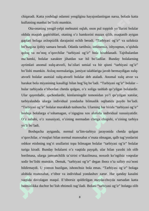 Tarbiyasi og’ir bolalar bilan ishlashning ijtimoiy pedagogik texnologiyalari 8