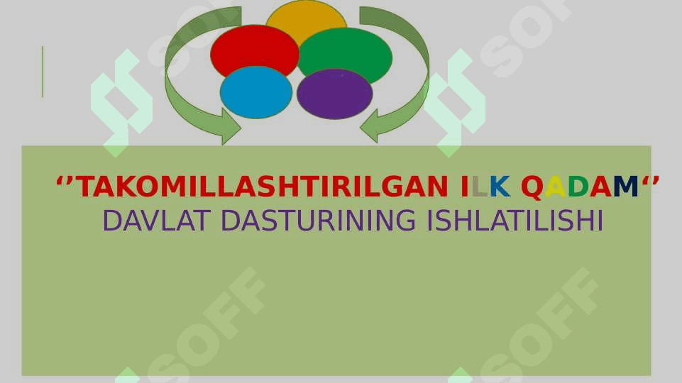 Takomillashtirilgan ilk qadam davlat dasturining ishlatish 2