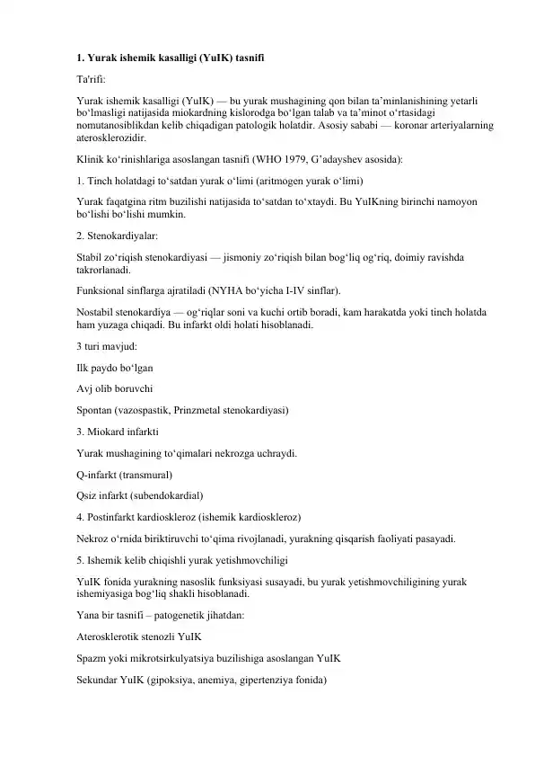 Ichki kasalliklar propedivtikasi javoblari. Ostki