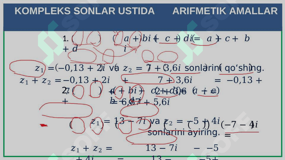 Kompleks sonlar va ular ustida amallar 6