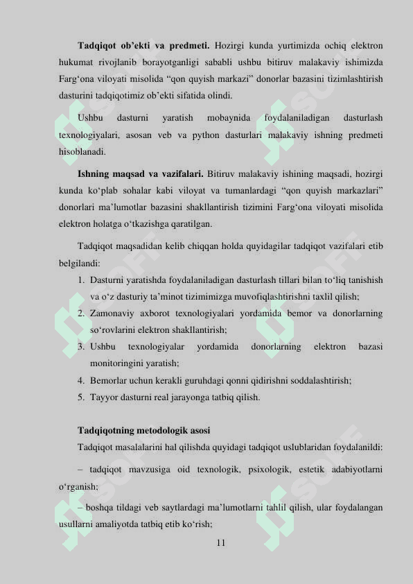 Qon quyish markazi uchun donorlar bazasini yig'ish 7