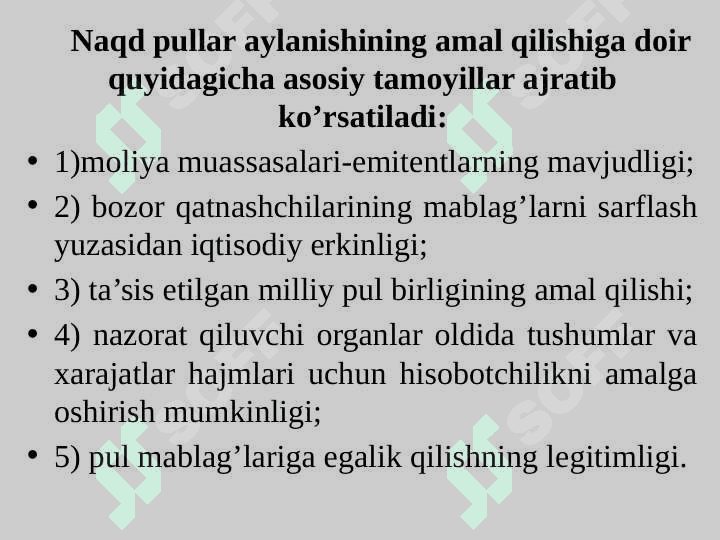 Pul aylanmasi va uning tarkibi 7