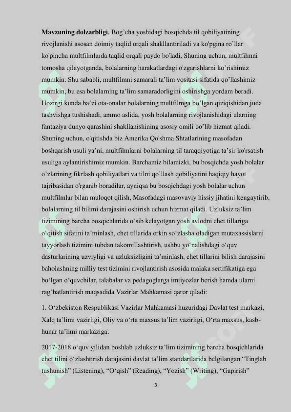Tayyarlov guruhi bolalarini xorijiy(ingliz)tiliga o’rgatish metodikasi. 3