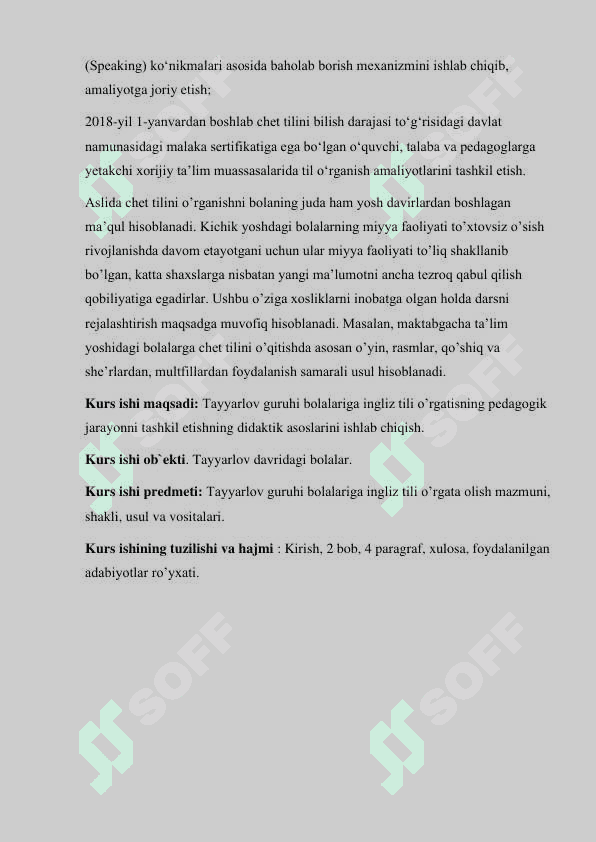 Tayyarlov guruhi bolalarini xorijiy(ingliz)tiliga o’rgatish metodikasi. 4