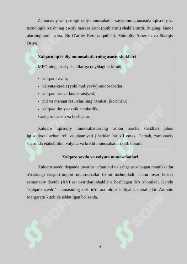Xalqaro iqtisodiy munosabatlar tizimida O’zbekistonning o’rni 4