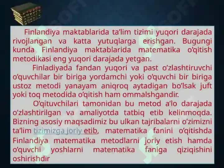 Rivojlangan mamlakatlarda o'quv topshiriqlariga beriladigan e'tibor va ularning turlari 3