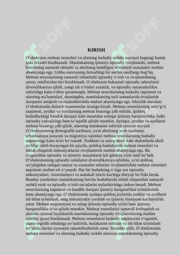 O`zbekistonda mehnat resurslari va ularning hududiy tarkibi 3