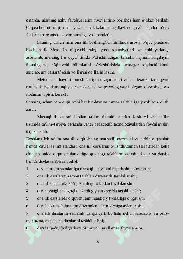 1-4-SINF DARSLIKLARDAGI ORFOGRAFIYAGA OID MASHQLARNI TAHLIL QILISH 5
