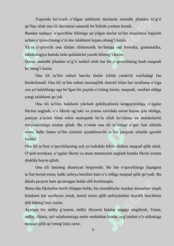 1-4-SINF DARSLIKLARDAGI ORFOGRAFIYAGA OID MASHQLARNI TAHLIL QILISH 6