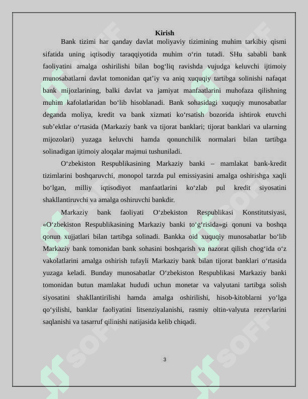 Markaziy bank faoliyatini tashkil qilishning huquqiy jihatlari 3