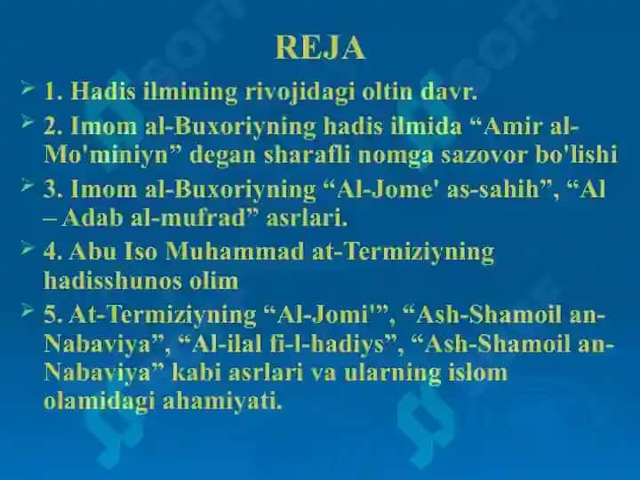 IMOM BUXORIY VA ISO TERMIZIYLARNING ISLOM DINIGA QO’SHGAN HISSASI 2