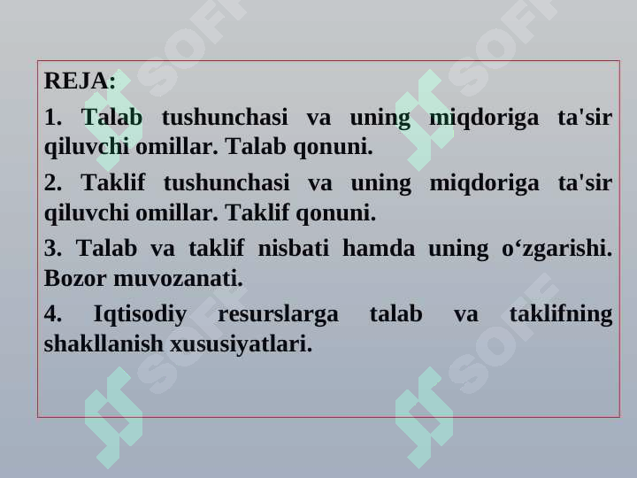 TALAB VA TAKLIF NAZARIYASI 2