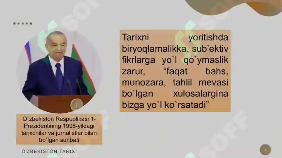 “O‘zbekistonning eng yangi tarixi” o‘quv fanining predmeti, maqsadi va vazifalari, nazariy-metodologik tamoyillari 3