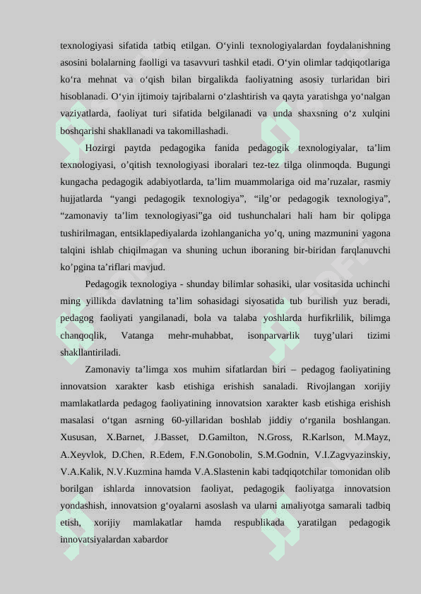 PEDAGOGIK TEXNOLOGIYALARNING RIVOJLANISHI BOSQICHLARI VA OʻZIGA XOS XUSUSIYATLARI 3