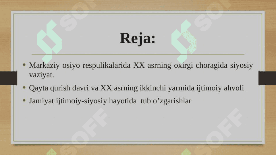 Markaziy Osiyo Respublikalarida XX asrning oxirgi choragida siyosiy 2