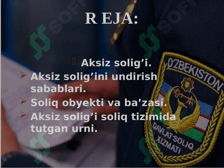 Aksiz solig’ini undirish sabablari va uni soliq tizimida tutgan o’rni 2