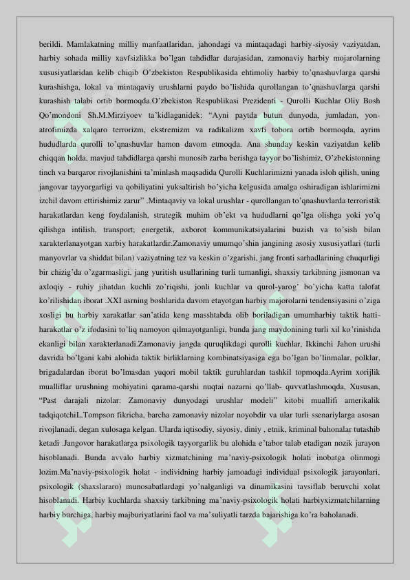 Harbiy zaruriyat, xatti xarakat va ularni jangda qo’llash 24 3