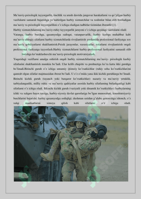 Harbiy zaruriyat, xatti xarakat va ularni jangda qo’llash 24 4