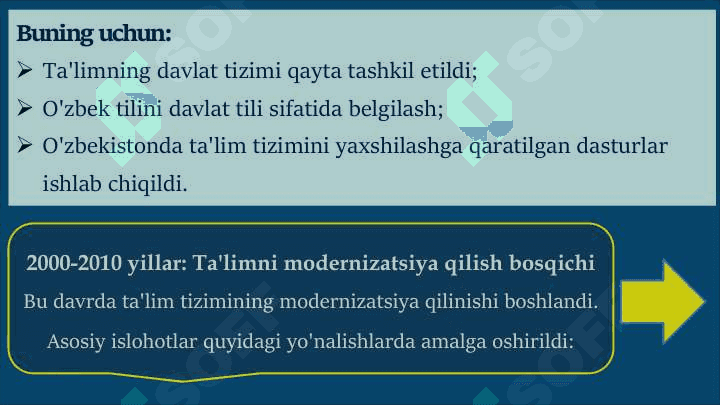 O'zbekiston Respublikasida ta'lim sohasida amalga oshirilgan islohotlar 4