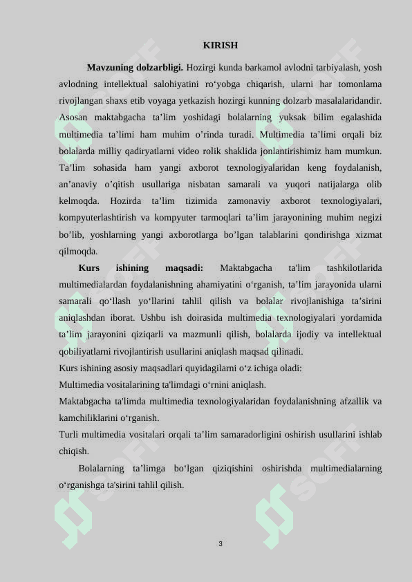 Maktabgacha ta'lim tashkilotlari loyihalash jarayonida multimediyalardan foydalanish. 3