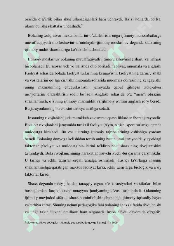 Ijtimoiy pedagogikada ,,me`yor’’ va ,,me`yordan og`ishish’’ tushunchalariga  tavsif 7