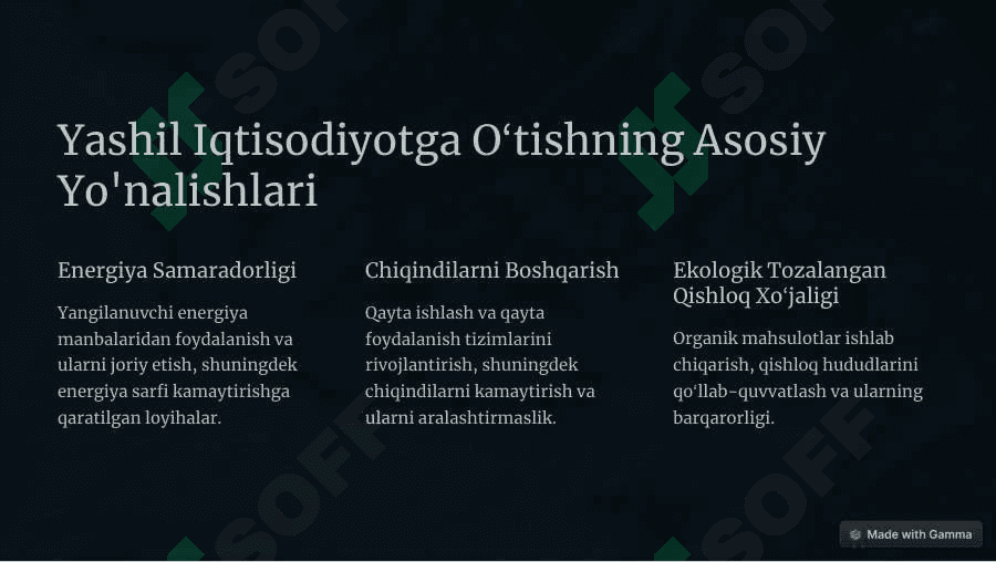 Rivojlanyotgan davlatlarda yashil iqtisodiyotga o'tish tajribasi 2