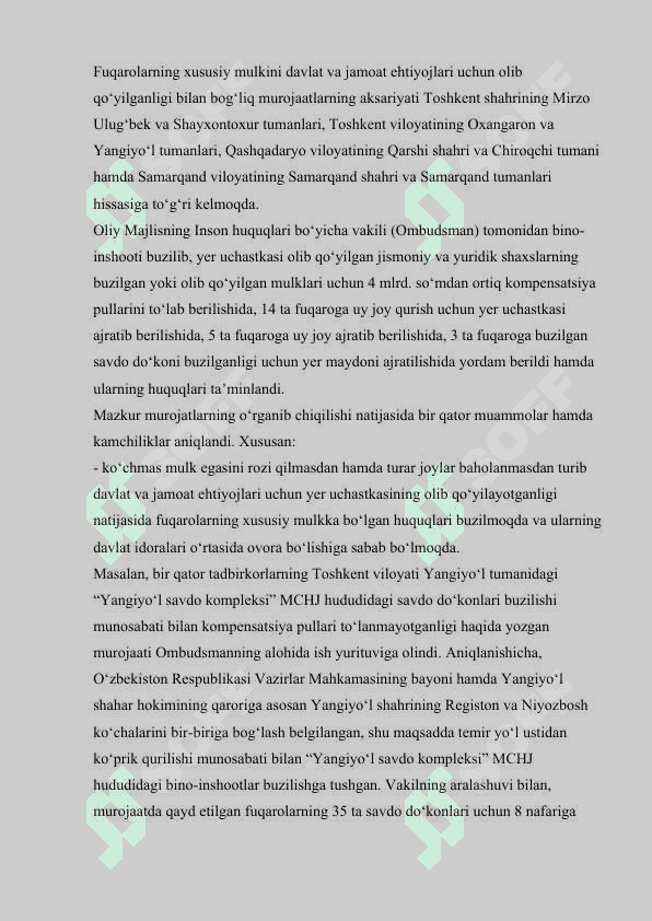 O'ZBEKISTON RESPUBLIKASINING IQTISODIY TIZIMI. XUXUSIY MULKNING DAXILSIZLIGI XAMDA DAVLAT TOMONIDAN MUXOFAZA QILINISHI 4