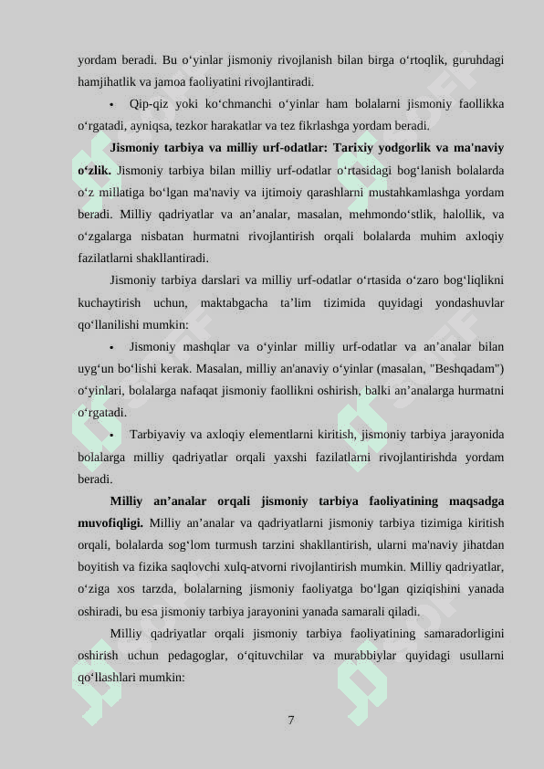 Maktabgacha ta’lim tashkilotida jismoniy tarbiyani tashkil etishda milliy qadriyatlardan foydalanish 6