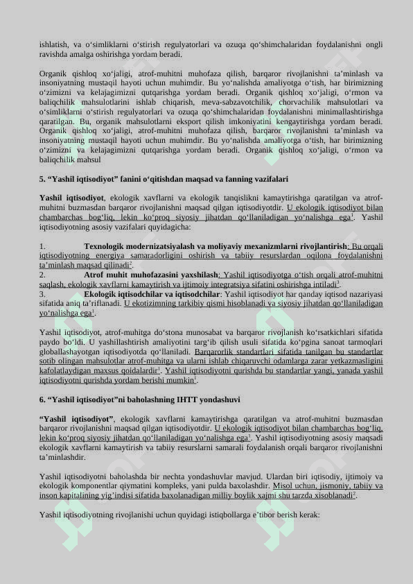 Yashil Iqtisodiyot fanidan javoblar 3