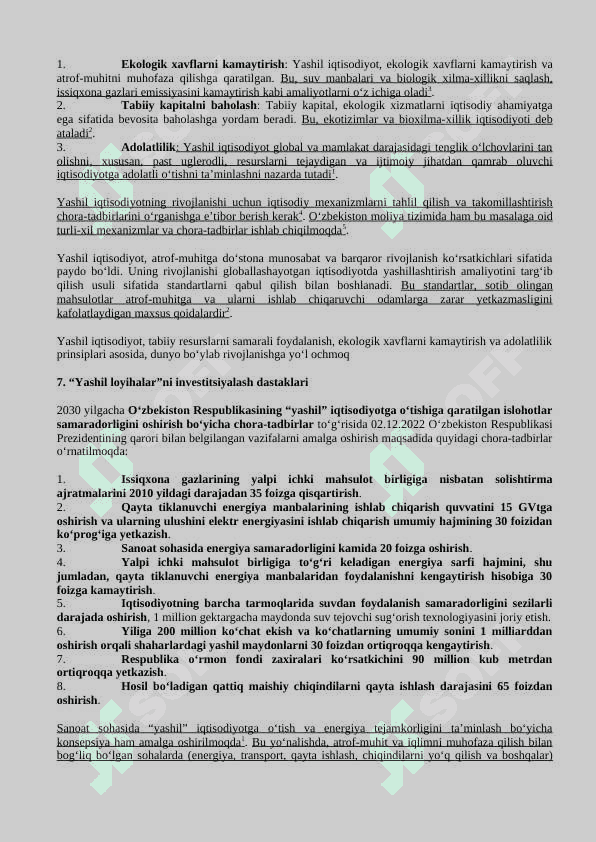 Yashil Iqtisodiyot fanidan javoblar 4