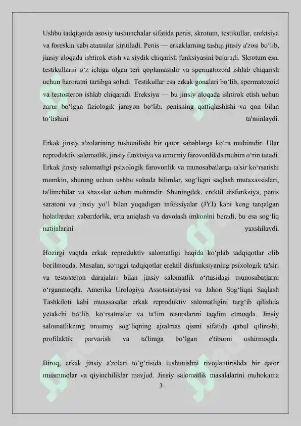 Erkaklar Jinsiy A'zolari 3