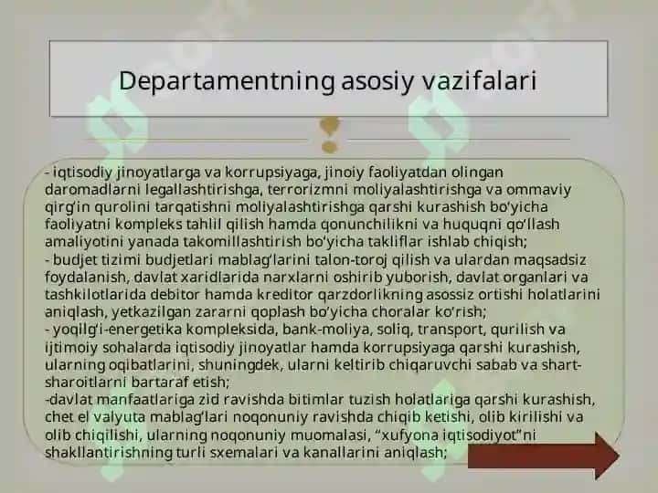 Iqtisodiy jinoyatlarga qarshi kurash departamenti 6