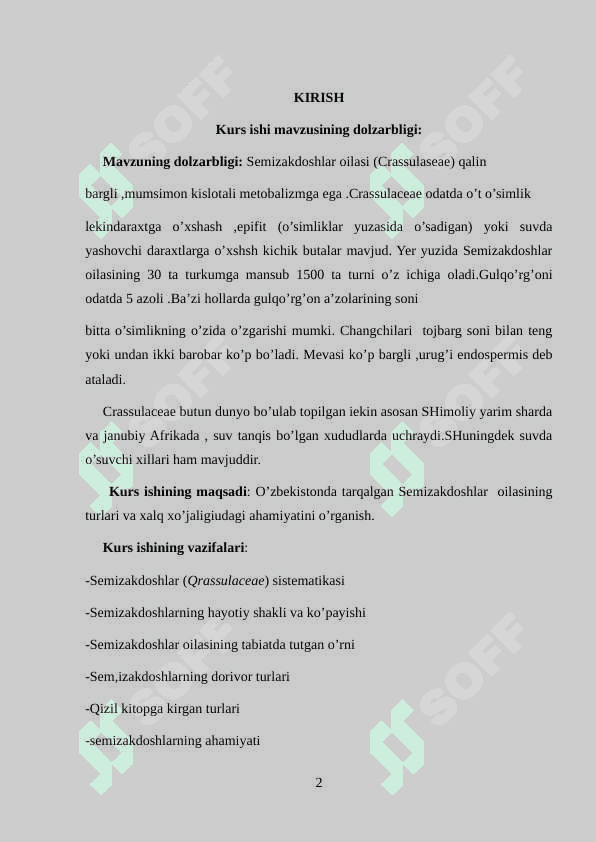 Semizakdoshlar oilasi 2